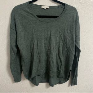 Madewell Lightweight Long Sleeve High/Low Hem Shirt Merino Wool